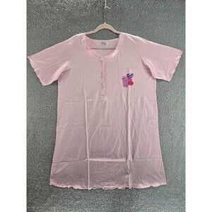 Dreams & Co Nightgown Womens Size M/L Pink Sleepwear Hearts Valentines Y2K